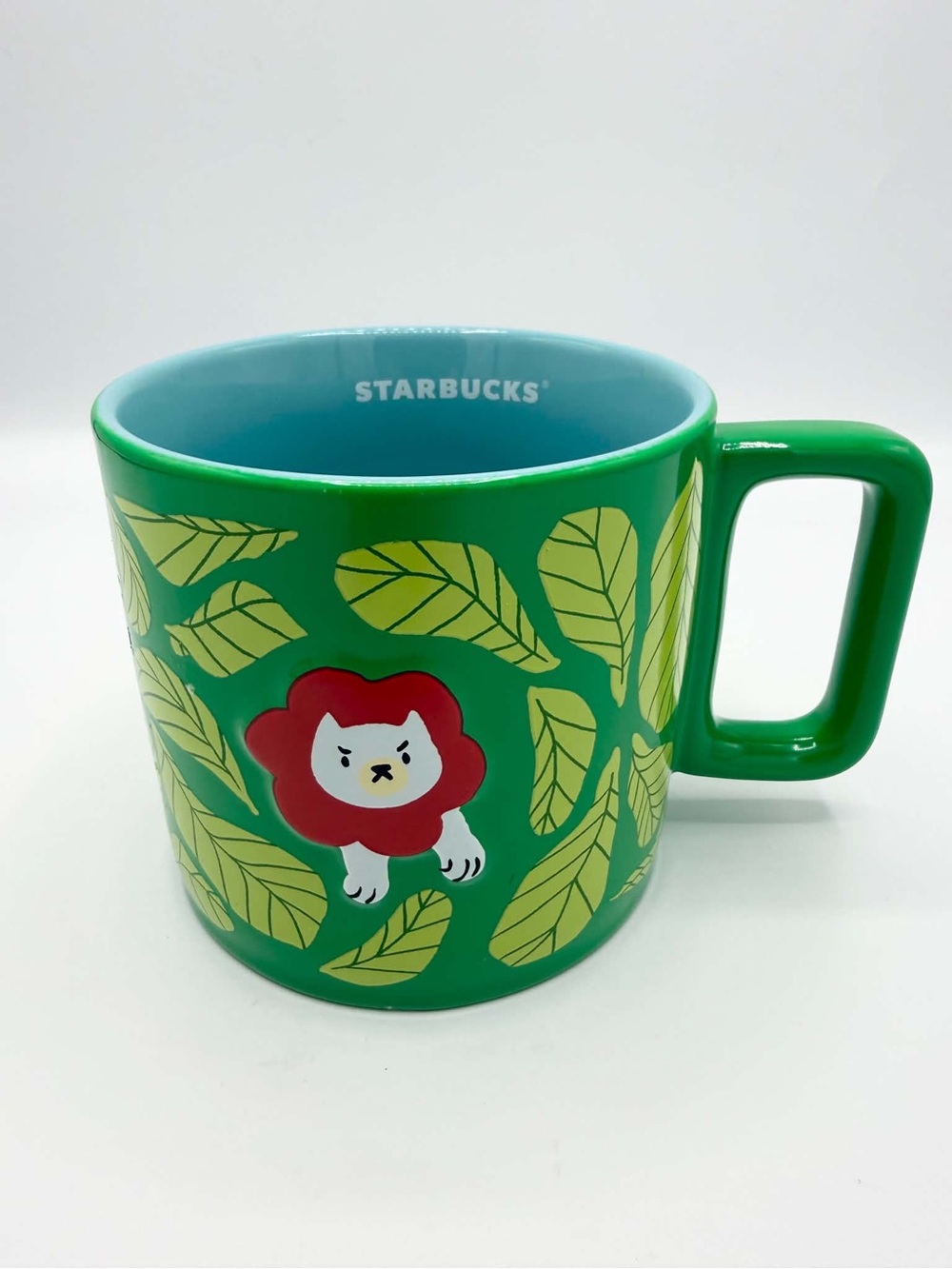 Starbucks X Monyee Chau Coffee Mug Green Ceramic Chinese American Artist 14 oz